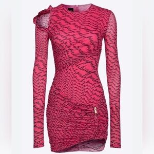 Pinko's mini dress fluid logo pink M Y2K